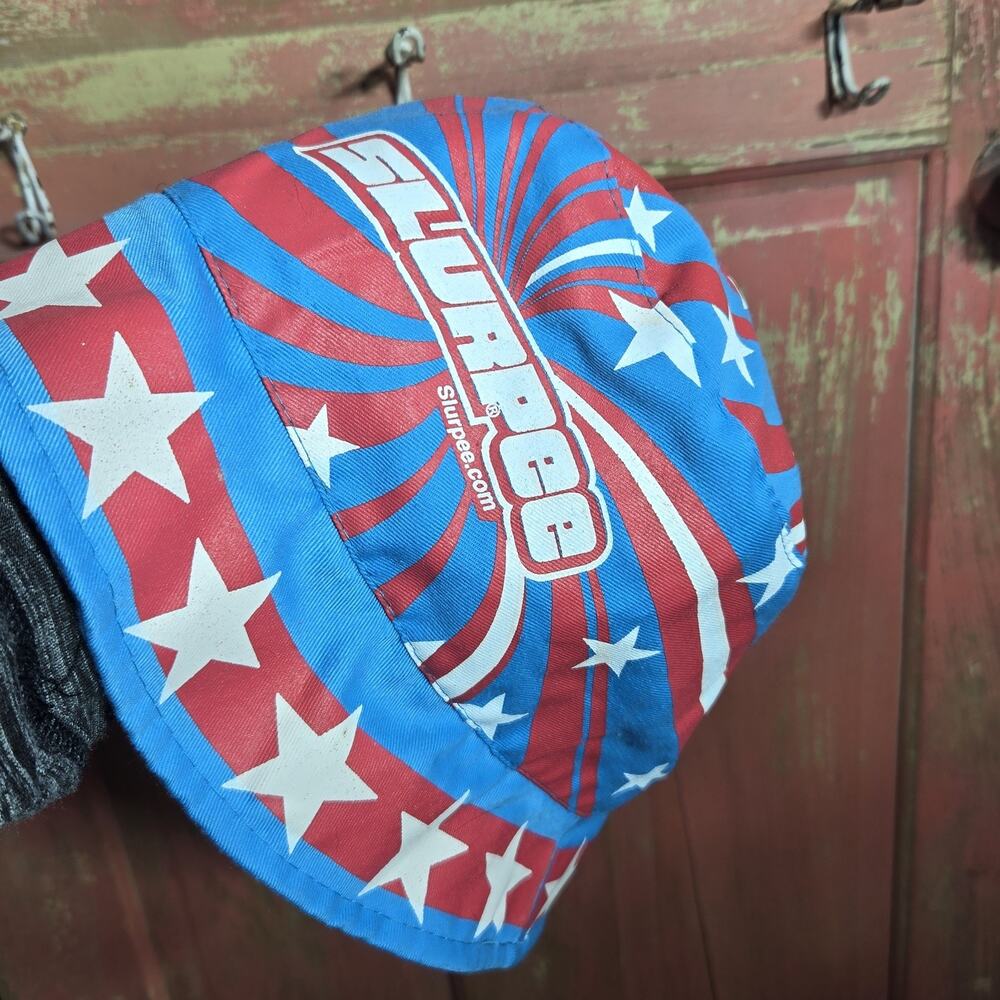 RARE Slurpee‎ Red White Blue Stars Bucket Hat Fourth 4th Of July America Patriot